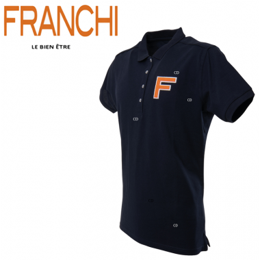 Polo Franchi Pour Homme Bleu Et Orange
