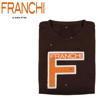 T-Shirt Franchi Pour Homme Marron Et Orange
