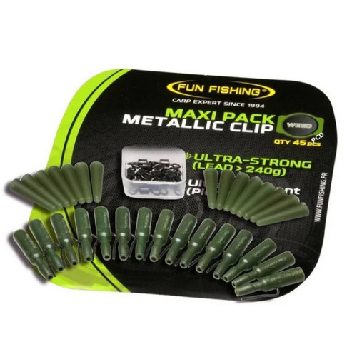 Maxi Pack Fun Fishing Lead Clip Metallic Par 15 Vert