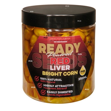 Graines Préparées Starbaits Maïs Ready Seeds Bright Corn Red Liver 250ML